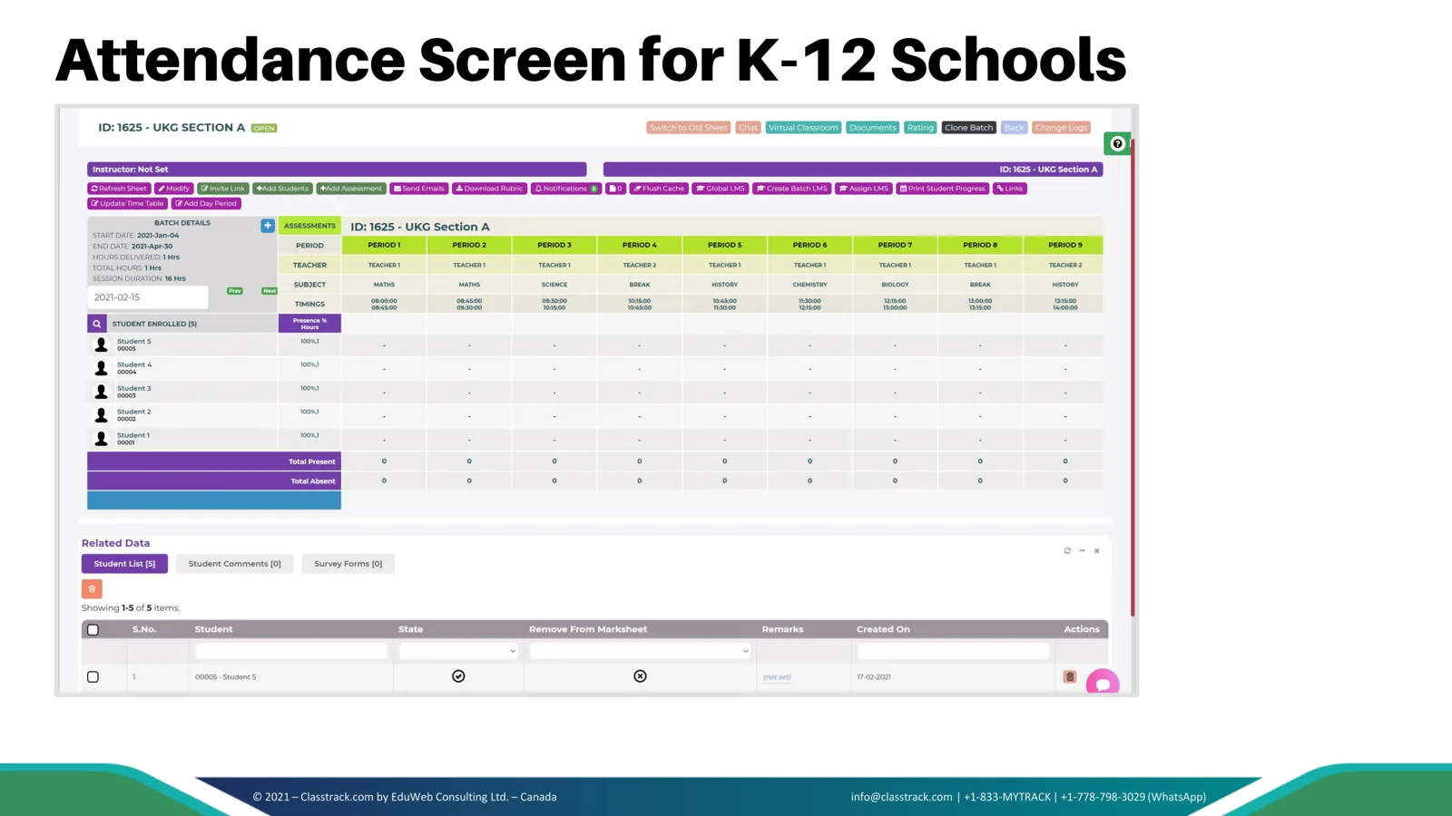ClassTrack — Attendance for K-12 schools