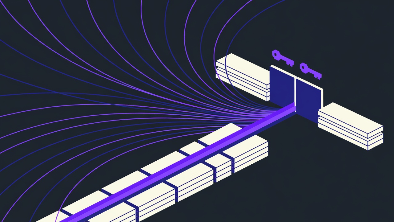 Abstract illustration accompanying Microsoft picks a side: Copilot is now a work tool, not a companion