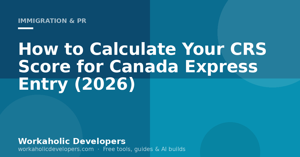 How to Calculate Your CRS Score for Canada Express Entry (2026)